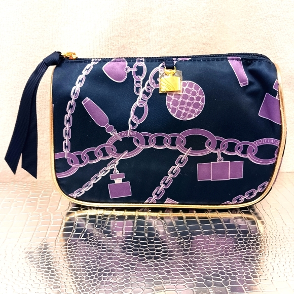 Estée Lauder Make-Up Bag VINTAGE  NEW OLD STOCK Chains Luxury Baroque Pattern - Picture 1 of 10